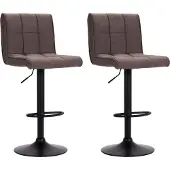 vidaXL Barhocker 2 Stk. Taupe Stoff