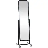 CLP Standspiegel Medusa mit Laufrollen neigbar und 360 Grad drehbar schwarz