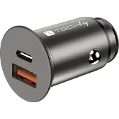 Techly IUSB2-CAR5-AC38W, Auto, Zigarettenanzünder, 12 V, 3 A, Schwarz