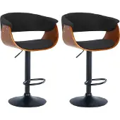 CLP Barhocker Vestal mit Fußstütze, höhenverstellbar | Farbe walnuss/schwarz Material Stoff
