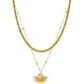 Luxenter Halskette mit weißem Perlmutt in 18K Gold - Sycu