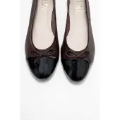Forever & Always Rayne Cap Zehenpartie Leder Ballerinas Damen