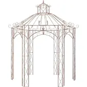 vidaXL Gartenpavillon Antikbraun 3 m Eisen