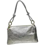 DrachenLeder Florence Damen Umhängetasche Leder Tasche metallic silber OTF861J1