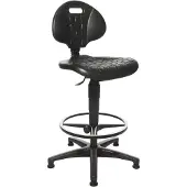 Topstar Arbeitsstuhl TEC 20 Sitz PolyurethanSchaum schwarz Sitzhöhe 590-840 mm mit Gleiter /Fußring