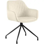 CLP Esszimmerstuhl Welby 180 Grad Schwenkmechanismus bis 150 kg belastbar creme Material Samt