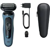 Braun Series 5 52-A1000s, Folienschaber, Blau, Tasten, Batterie, Integrierte Batterie, 50 min