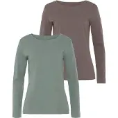 Vivance Langarmshirt "aus reiner Baumwolle" 2er-Pack, aus luftiger Interlock-Qualität