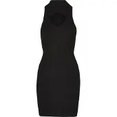 Urban Classics Ladies Cut Out Sleevless Dress Black Größe: L | Minikleider Outlet | Damen | Schwarz