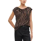 s.Oliver Black Label Kurzarmshirt Sommerbluse mit Animal-Print / aus Viskose