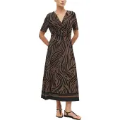 s.Oliver Black Label Blusenkleid Ohne Taschen Sommerkleid mit Animal-Print
