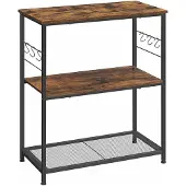 Vasagle Regal, 80 x 40 x 90 cm, Küchenregal, vintagebraun-schwarz