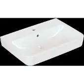 Villeroy & Boch Waschbecken, O.novo 4A4165, 650 x 460 mm, Eckig, Becken mittig, 1 Hahnloch, mittig durchgestochen, mit Überlauf, Weiß Alpin, 1 Stk.
