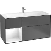 Villeroy & Boch V&B Waschtischunterschrank Wandbeleuchtung Finion 119,6x59,1cm, Rg l wh. m Lac, Anthrac. m