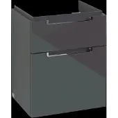 Villeroy & Boch V&B Waschtischunterschrank Subway 2.0 48,5x59x38cm, Griff chrom, glossy grey