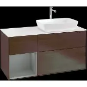 Villeroy & Boch V&B Waschtischunterschrank Finion 120cm, Pl wh. m, Reg Oli. m Lac, wal ven