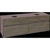 Villeroy & Boch Collaro Waschbeckenunterschrank, Wandmontage, 4 Auszüge, für 2 Waschbecken, 1600x548x500mm, C05200VH, Farbe: Front/Korpus: Arizona Oak, Griff: Graphite