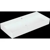 Villeroy & Boch Memento 2.0 Wandwaschbecken, 1 Hahnloch, ohne Überlauf, geschliffen, 1000x470mm, 4A221HR1, Farbe: Weiß CeramicPlus