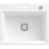 Villeroy & Boch Keramikspüle 33662FKG, Subway Style 60 S Flat Flächenbündige Spüle - inkl.