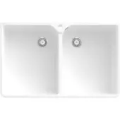Villeroy & Boch VB Spülstein 80 X Spülstein Doppelbecken 638001 795x500mm Weiß Alpin CeramicPlus