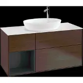 Villeroy & Boch V&B Waschtischunterschrank Finion 120cm, Pl wh. m, Reg md m Lac, wal ven