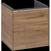 Villeroy & Boch Subway 3.0 Waschbeckenunterschrank, eine Tür Anschlag rechts, 423x429x378mm, C58200RH, Farbe: Front/Korpus: Kansas Oak, Griff: Aluminium glänzend
