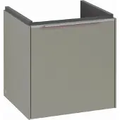Villeroy & Boch Subway 3.0 Waschbeckenunterschrank, eine Tür Anschlag links, 423x429x378mm, C58100VM, Farbe: Front/Korpus: Taupe, Griff: Aluminium glänzend
