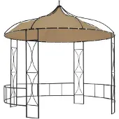 DKD Home Decor Pavillon 300x290 cm Taupe Rund