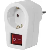 Hama Steckdosenadapter, Schutzkontakt-Steckdose, 2-poliger Schalter, Weiss