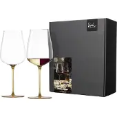 Eisch Weinglas "INSPIRE SENSISPLUS, Made in Germany", (Set, 2 tlg., 2 Gläser im Geschenkkarton), Veredelung der farbigen Stiele in Handarbeit, 2-teilig