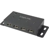 Logilink UA0141A, USB 2.0, 480 Mbit/s, Schwarz, Metall, 1 m, RoHS