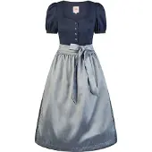 Spieth & Wensky Dirndl "Hallein" Herzchen-Ausschnitt, mit funkelnden Knöpfen vorne