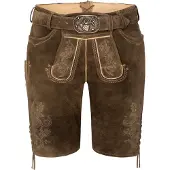 Spieth & Wensky Lederhose "Erfurt", Herren, Gr. 46, N-Gr, braun (serengeti, st 134 natur), Obermaterial: 100% Lammleder LEL., uni, festlich, regular fit, Hosen Lederhose, Länge 45cm