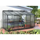 Pergart Vitavia Anlehn-Gewächshaus "Osiris 7800" schwarz 7,8 m² 4 mm HKP