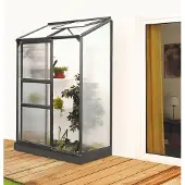 Pergart Vitavia, Anlehn-Gewächshaus "Styx 900", schwarz, 0,9 m², 4 mm HKP