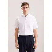 Seidensticker Businesshemd "Schwarze Rose", Herren, Gr. M (40), normale Ärmellängen, weiß, 100% Baumwolle, Strukturmuster, regular fit, Hemden Businesshemd, Regular 1/2 Kentkragen Struktur