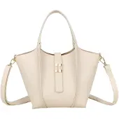 Gallantry Paris Gallantry, Damen-Shopper in genarbter Lederoptik mit Schmuckverschluss und Gurt, Beige
