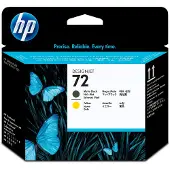 HP 72 Mattschwarz/Gelb DesignJet Druckkopf, DesignJet T610-Druckerserie, T620-Druckerserie, T770-Druckerserie, T1100-Druckerserie,..., Thermal Inkjet, Schwarz, Gelb, C9384A, Singapur, 28 mm