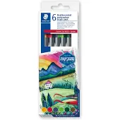 Staedtler Doppel-Fasermaler Europa, 6er Kartonetui 2 Spitzen, Strichstärke: 1,0