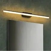 Ideal Lux 345147 RIFLESSO Wandleuchte über Spiegel, 820 mm breit, LED, 19 W, 2150/1360 lm, 3000 K, Schutzart IP54, schwarz