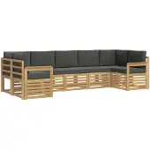 vidaXL Outdoor-Sofagarnitur 6 pcs Weiß und Anthrazit