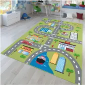 TT Home Kinderzimmerteppich Teppich Junge Mädchen Kinderteppich Baby Rutschfest Strasse