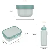 Mepal Lunchbox "Lunchset Campus 3-tlg.", beige (sunshine, rainbow), B:6,8cm H:24,4cm L:24cm, ABS-Kunststoff, Lebensmittelaufbewahrungsbehälter, Lunchbox, Spülmaschinengeeignet