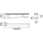 Keuco PLAN Care Stützklappgriff, mit Toilettenpapierrollenhalter, 850mm, 34903010838, Farbe: verchromt/lichtgrau
