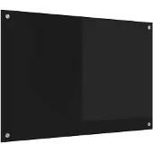 vidaXL Küchenrückwand Schwarz 90 x 60 cm Gehärtetes Glas