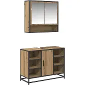 vidaXL Badezimmermöbel-Set 2 stk. Artisan-Eiche 80 x 33 x 60 cm