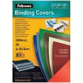 Fellowes Deckblatt Chromolux, Karton, DIN A4, für Draht- und Plastikbindemaschinen, rot, 250g, 100 Stück