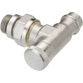 Danfoss Rücklaufverschraubung RLV 15 R 1/2, Pressfit, Eck, vernickelt
