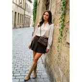 Notre-V Damen Stiefel 3496 - Taupe - Größe 35