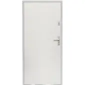 Vente-unique Eingangstür aus massivem Stahl H207 x B100 cm weiß - Stärke 55 mm - DIN links - AGUEDA
